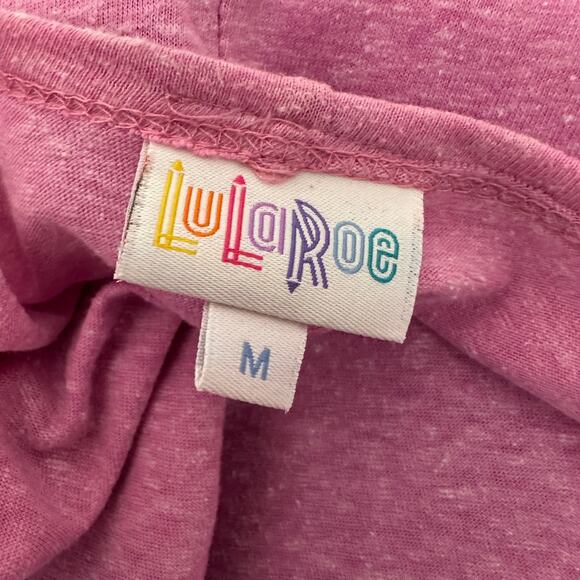 Lularoe Open Front Airplane Cardigan WMNS M Pink 3/4 Sleeve Relaxed Fit Layering - Picture 5 of 6